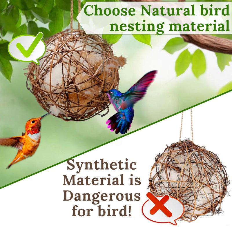 slivche Hummingbird Nesters - Bird Nesting Material Holder for Wild Birds - Humming Bird House Materials Gifts for Bird Watching Nature Lovers - Refillable Outdoor Bird Nesting Station to Build a Nest - Image 3